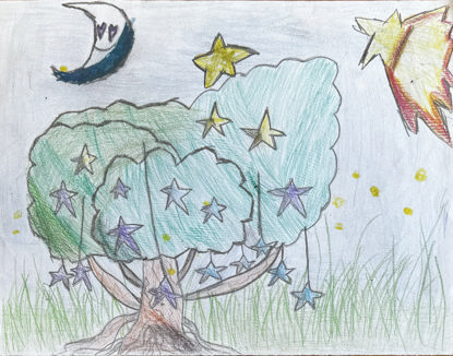 Picture of Árbol, luna y estrellas